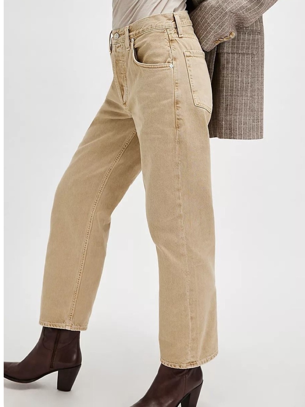Citizens Of Humanity Dahlia Straight-Leg Jeans in Faded Tan, 25